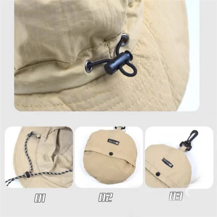 PICTET.FINO RH55 Summer Beach Women Folding Bucket Cap UPF50+ Sun Protection Fisherman Hat - Orange