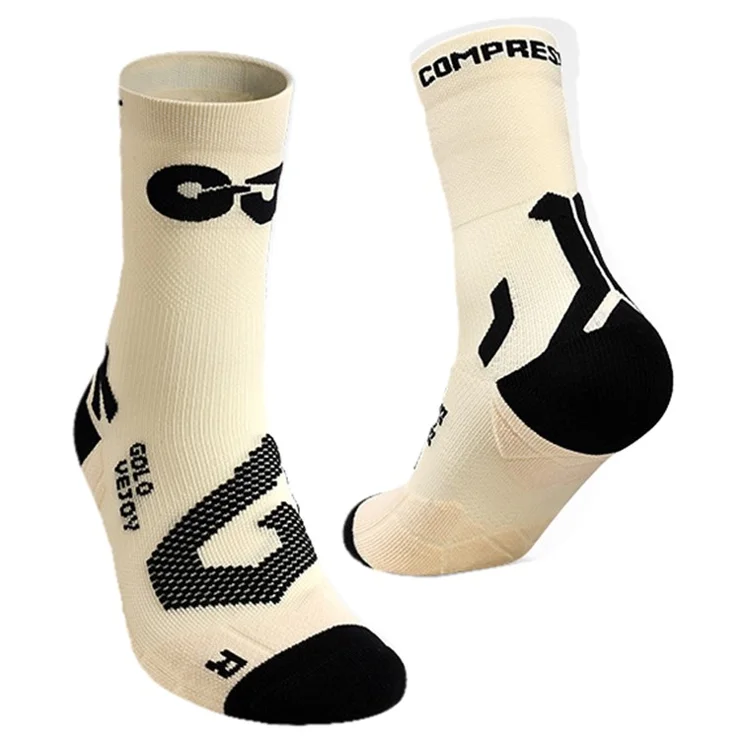 GOLOVEJOY Compressfit XWZ16 1 Pair Sports Cycling Socks Breathable Anti-wear Socks - Linen Brown / Size 35-39