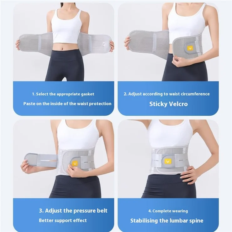 VILICO AB165 Spine Decompression Compression Waistband Breathable Lumbar Support Belt Brace - Grey M