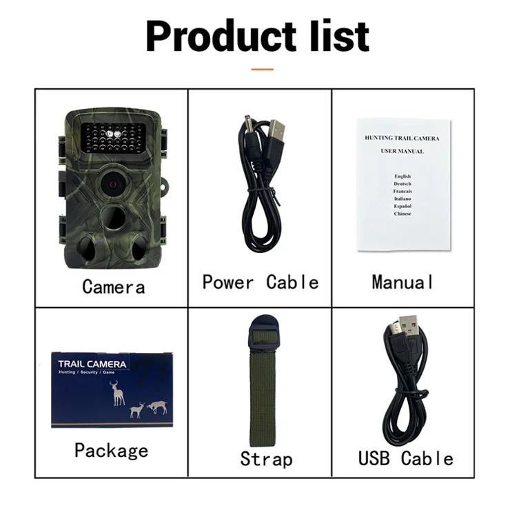 PR3000 2.0-Inch Screen Outdoor Hunting Camera 3 Infrared Sensors 36MP 1080P HD Waterproof Outdoor Adventure Mini Cam