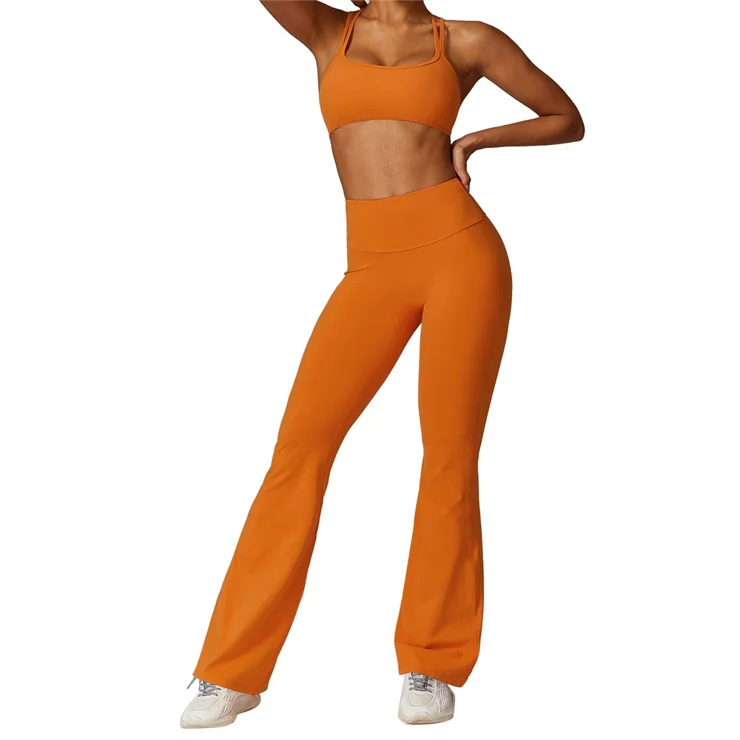 8260 Sujetador deportivo para mujer Pantalones acampanados