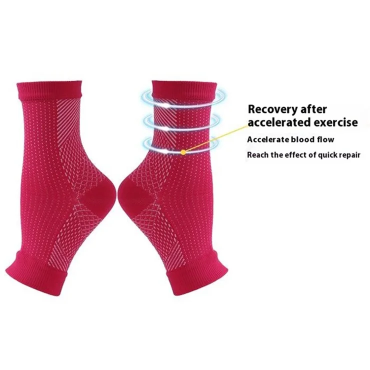 1 Pair XXL Size 45 and Above Compression Socks Women Half-Foot Ankle Support Elastic Socks for Fitness Skipping Cycling - Black