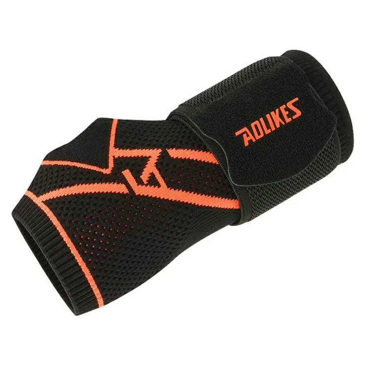 AOLIKES 8201 1Pc Breathable Wrist Support Brace for Badminton Fitness Extended Compression Wristband - Black+Orange M