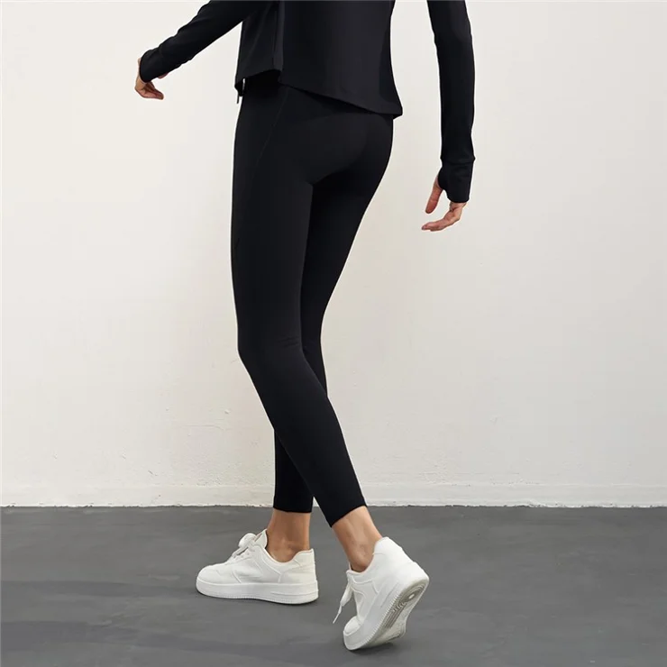 CK1621 Nuls Seamless Gym Leggings with Pockets Women Workout Fitness Jogging Yoga Pants - Graphite Grey / 6(M)