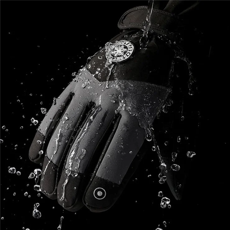 HX223 Winter Windproof Touch Screen Motorcycle Gloves for Men / Women Thermal Ski Mittens - Blue+White / Men
