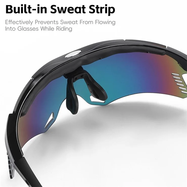 WEST BIKING YP0703183 Cycling UV400 Sunglasses Anti UV Windproof Outdoor Sports Goggles - White Frame / Dark Grey Lens