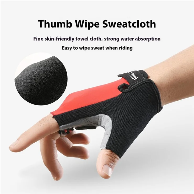 VILICO A0066V 1 Pair Size XXL Cycling Fitness Fishing Gloves Shock Absorbing Anti Slip Half Finger Gloves - Blue
