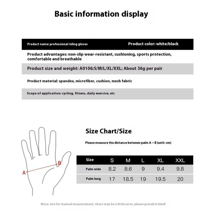 VILICO A0106 1 Pair Size M Outdoor Cycling Fishing Gloves Half Finger Shock Absorbing Breathable Bike Gloves - Black