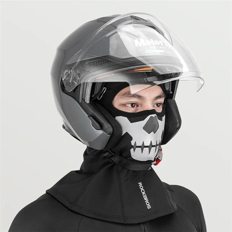 ROCKBROS YPP055 Skull/Spider Pattern Winter Motorcycle Cycling Head Scarf Helmet Liner Balaclava Face Mask - Skull/L