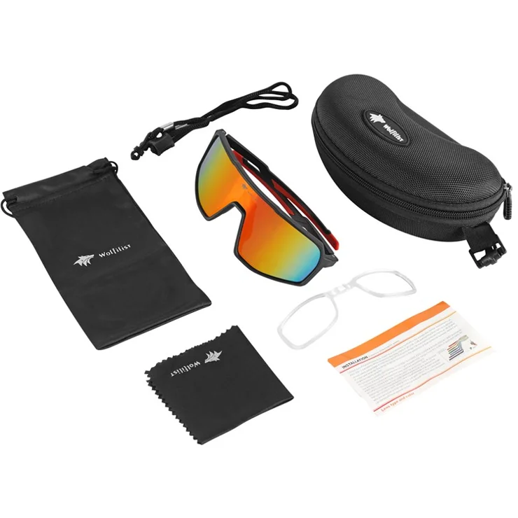WOLFILIST Bicycle Eyewear Anti-UV Polarized Eyeglasses Film Coated Cycling Sunglasses - White