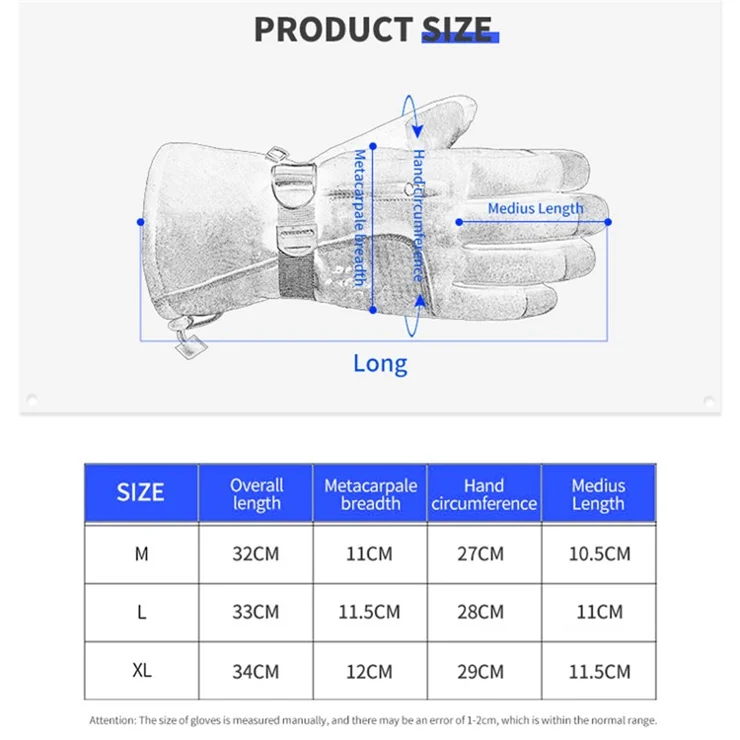2060 1 Pair Windproof Ski Gloves for Men Women Warm Winter Bike Gloves Touch Screen Sensitive on Index Finger - Black / L
