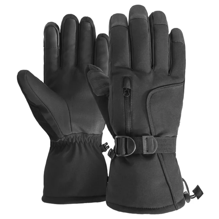 2060 1 Pair Windproof Ski Gloves for Men Women Warm Winter Bike Gloves Touch Screen Sensitive on Index Finger - Grey / XL