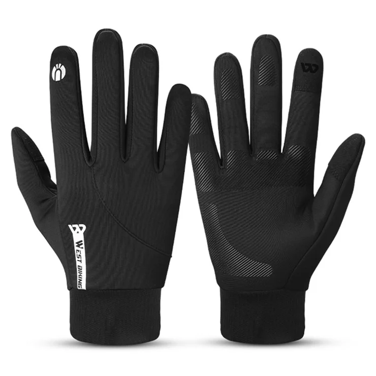 WEST BIKING YP0211236 One Pair Winter Sports Cycling Gloves Touch Screen Thermal Fleece Hand Protector - L
