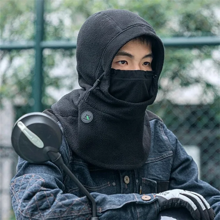 ROCKBROS 3-in-1 Warm Mask Cycling Hood for Bicycle E-Bike Outdoor Fleece Windproof Scarf - Long Type