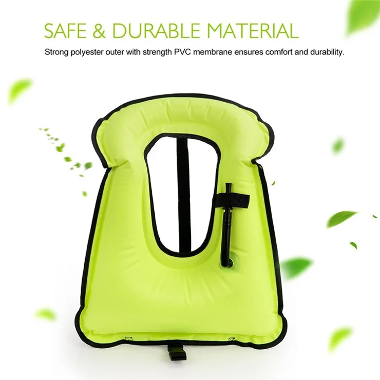 JLY-F001 Inflatable PVC Snorkel Vest Adults Swimming Vest Jacket for Surfing, Diving - Red