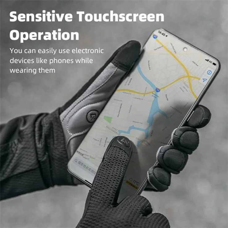 ROCKBROS S338 Men Cycling Gloves Road Bike Touch Screen Full Finger Knitted Mittens - M