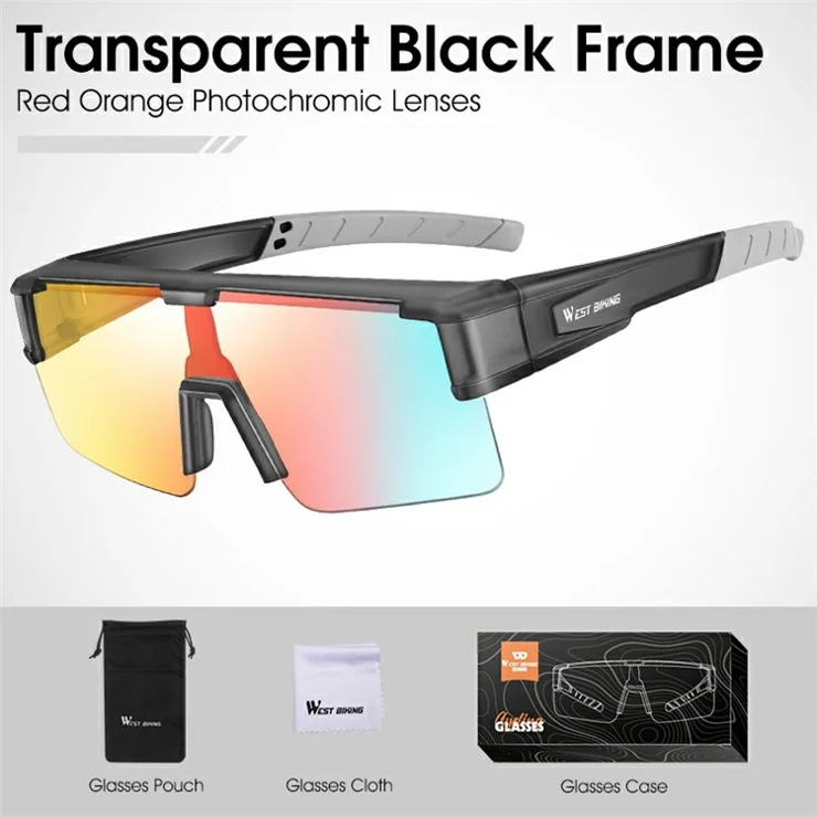 WEST BIKING YP0703150 Polarized Sports Sunglasses for Men Women Cycling Sunglasses with PC Frame - Black / Grey