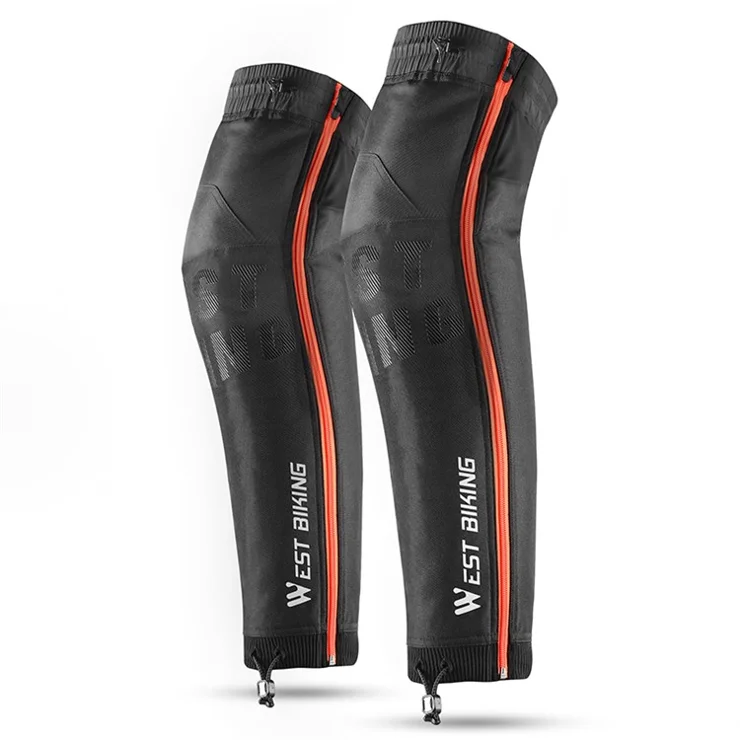 WEST BIKING YP0213078 Outdoor Cycling Reflective Leg Sleeves with Impact Resistant Knee Pad - L