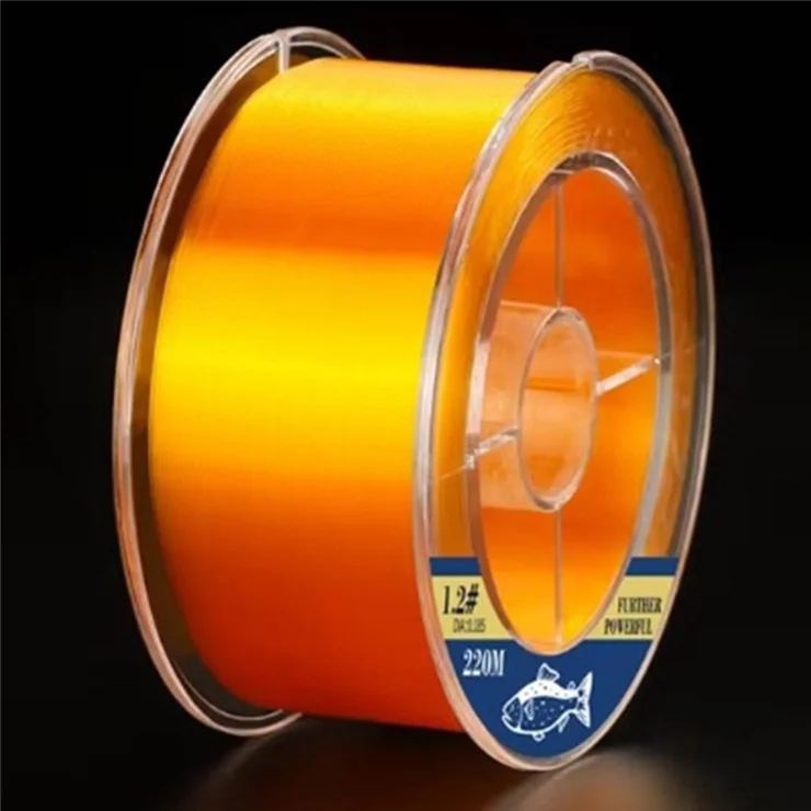 220m Super Strong Fishing Line Gold Monofilament Nylon Fishing Wire for Freshwater / Saltwater - 8.0