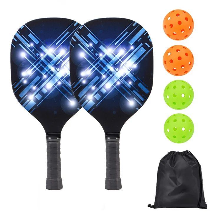 Pickleball Paddles Set With 4 Wood Pickleball Rackets & 4 Balls & 4 Grip Tapes & Portable Carry Bag For Indoor/Outdoor Sports - 18 - View #3