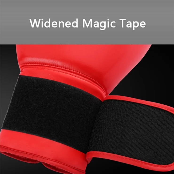 AIBEIJIAN 10oz Boxing Gloves for Teenager PU Training Gloves Punching Bag Kickboxing Mitts - Black