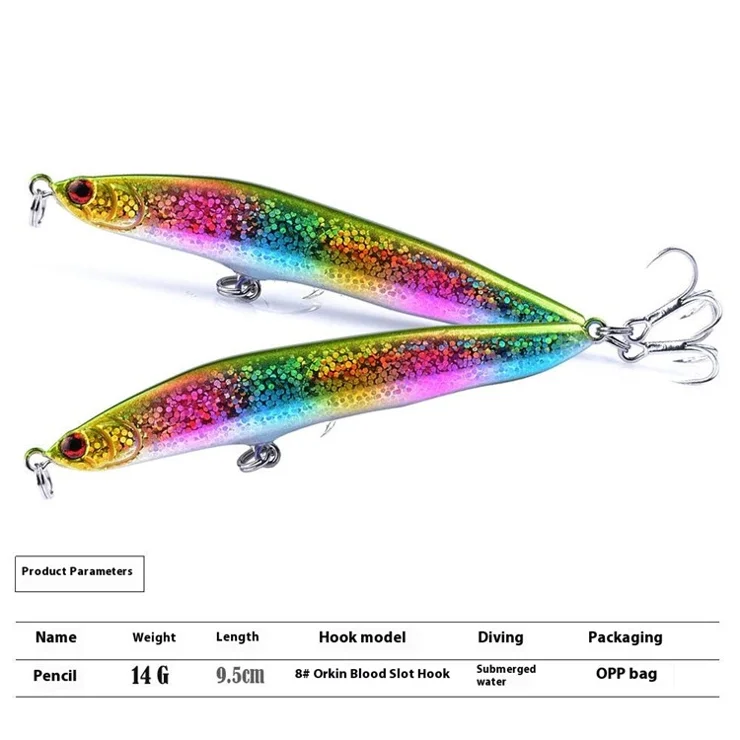 G13D 12.6cm 14.76g Floating Artificial Bait Deep Diving Long Tongue Plate Minnow Lure - Style 6