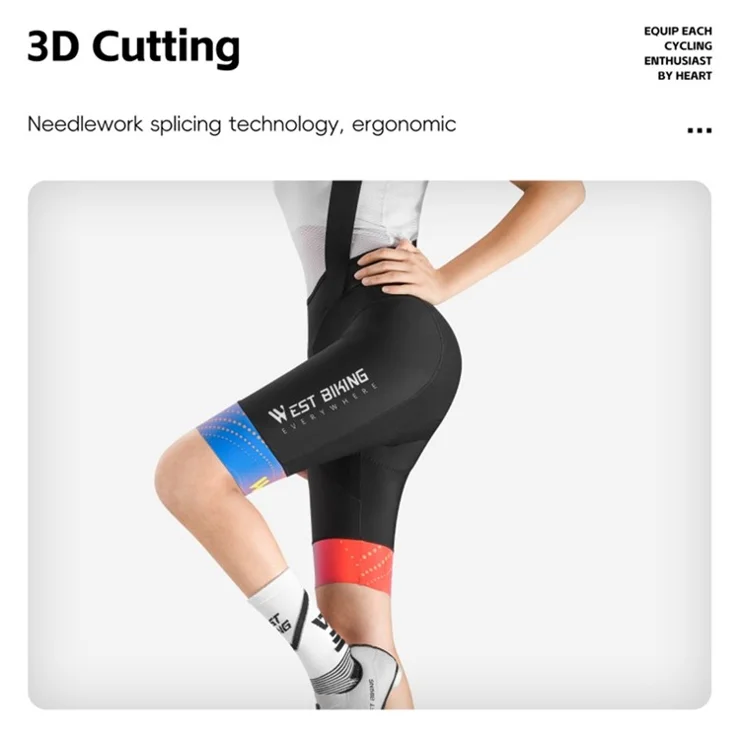 WEST BIKING YP0207128 For Men / Women Summer Breathable Mesh Back Cycling Bib Short Pants - Men XXXL
