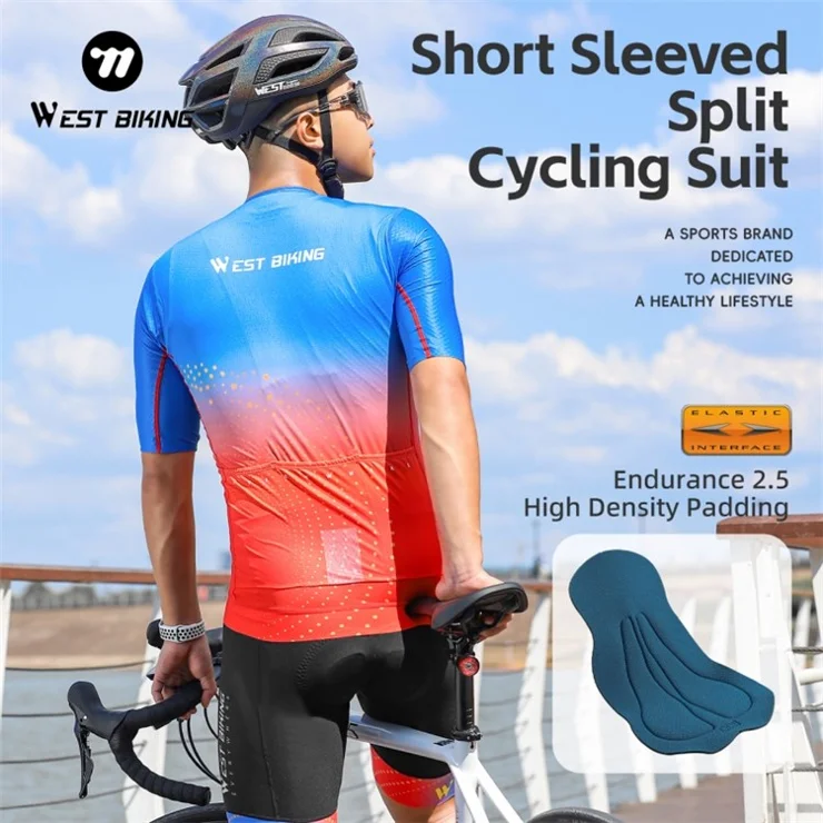 WEST BIKING YP0207128 For Men / Women Summer Breathable Mesh Back Cycling Bib Short Pants - Men XXXL