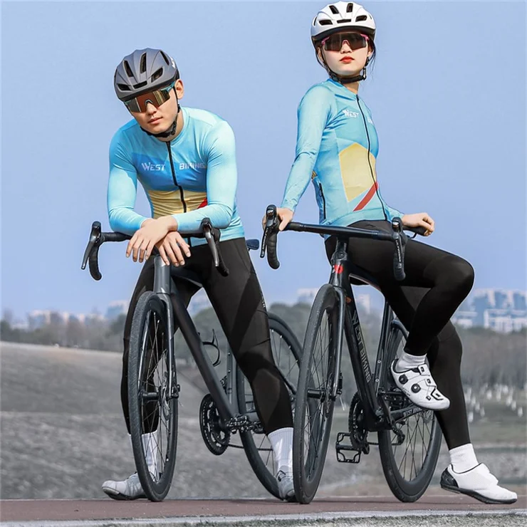 WEST BIKING YP0203132 Outdoor Cycling Built-in Sponge Pad Trousers Bicycle Riding Breathable Elastic Pants - Women L