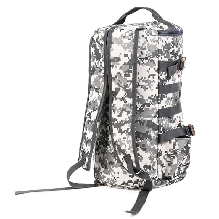 LEO 28085-B Cylindrical Fishing Rod Storage Bag 1000D Polyester Fishing Equipment Backpack - Urban Camouflage