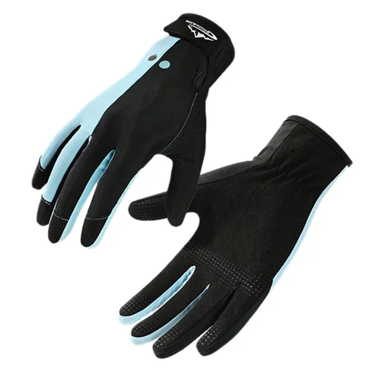 GOLOVEJOY 1 Pair Diving Gloves Anti-skid Snorkeling Surfing Full Finger Gloves - Blue / M