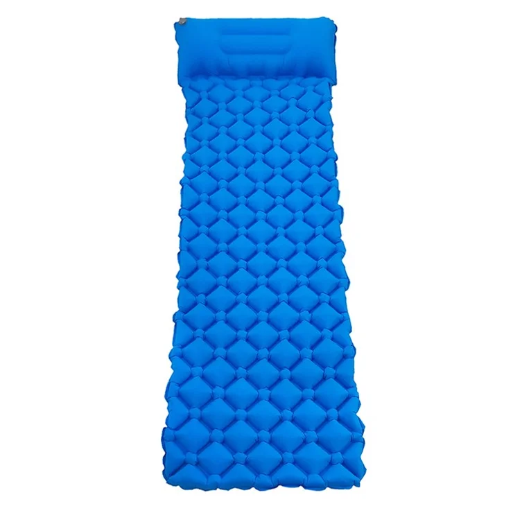 GM-AM01 Outdoor Camping Inflatable Mattress Air Mat Sleeping Cushion Bed with Integrated Pillow - Grey