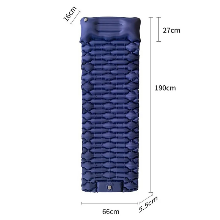GM-AM25 Nylon+TPU Inflatable Sleeping Mat Press-type Inflation Air Mattress Camping Pad with Pillow - Orange