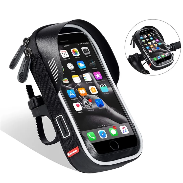 WEST BIKING Waterproof Bicycle Bag Bike Front Bag Touch Screen Phone Bag for 6.0 inches