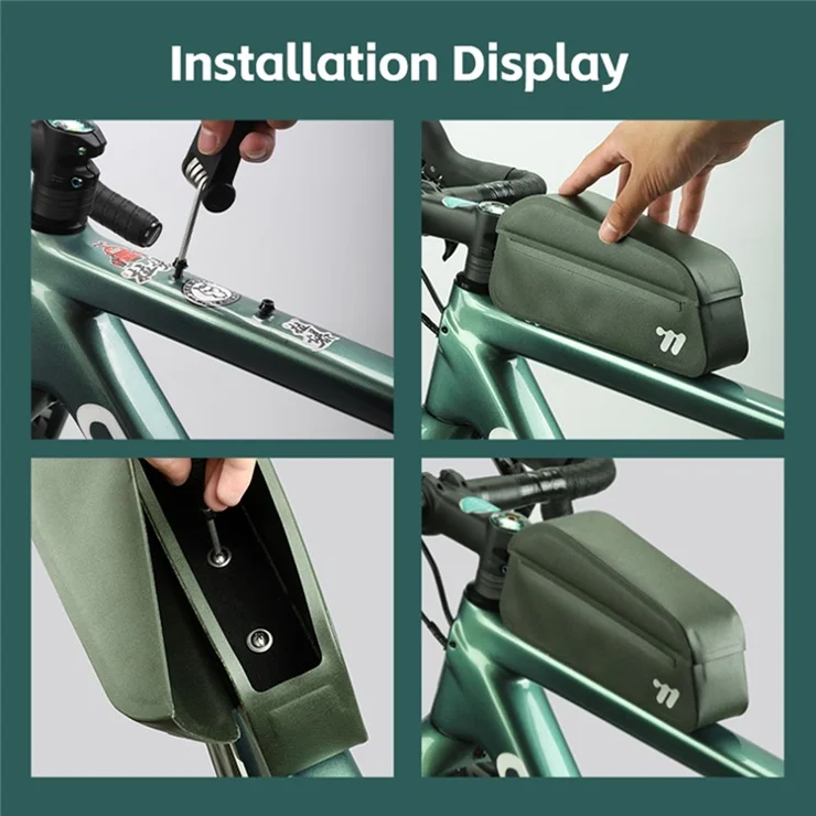 WEST BIKING YP0707385 Bicycle Top Tube Bag Magnetic Flip Cover Design Bike Front Beam Storage Bag - Orange
