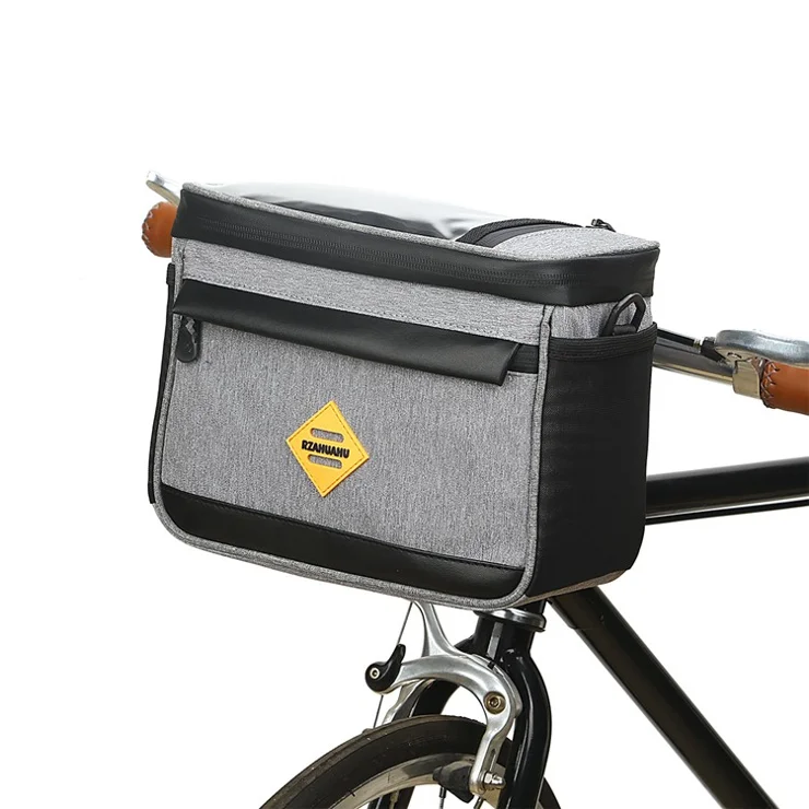 RZAHUAHU YA429 4.5L Waterproof Front Tube Cycling Bag MTB Bike Handlebar Thermal Insulation Bag - Grey