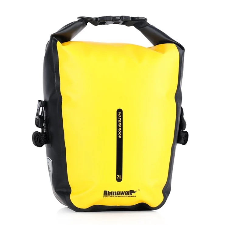 RHINOWALK RK6202 7L Bike Bag PVC+Mesh Cloth Bicycle Rear Seat Bag Saddle Bag - Yellow
