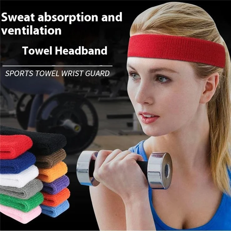 TD012 Sports Headband Sweat Wicking Moisture Absorbing Cycling Running Fitness Hair Band - Pink