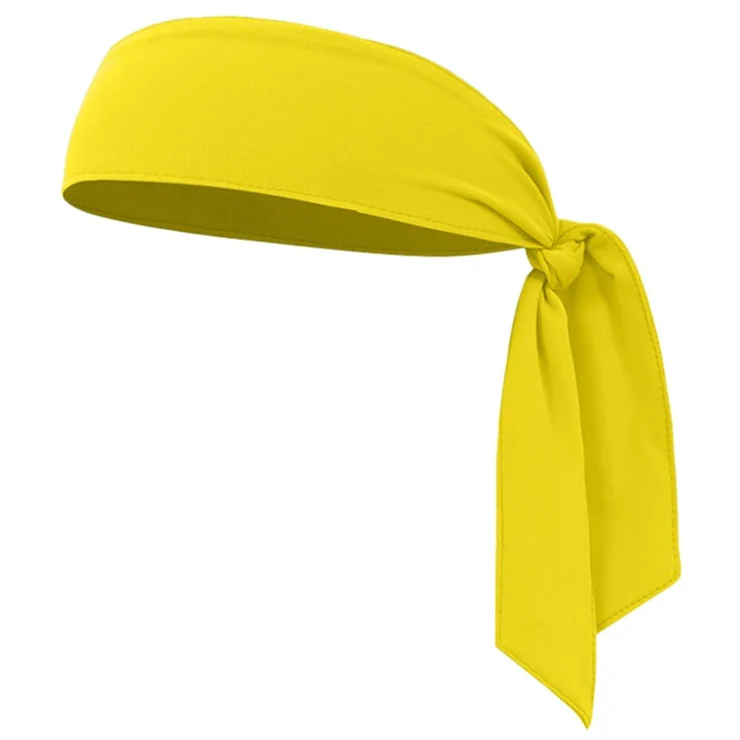 105 Tennis Headband Moisture Wicking Sports Cycling Milk Silk Quick Dry Adjustable Sweatband - Yellow