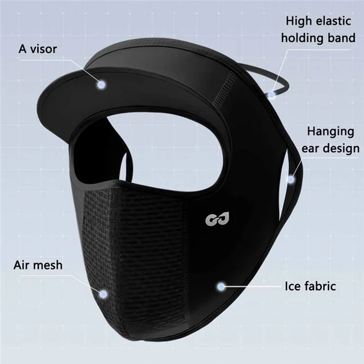 GOLOVEJOY XTJ133 Cycling Sun Hat UV Protective Visor Face Mask Summer Outdoor Face Cover - Pink