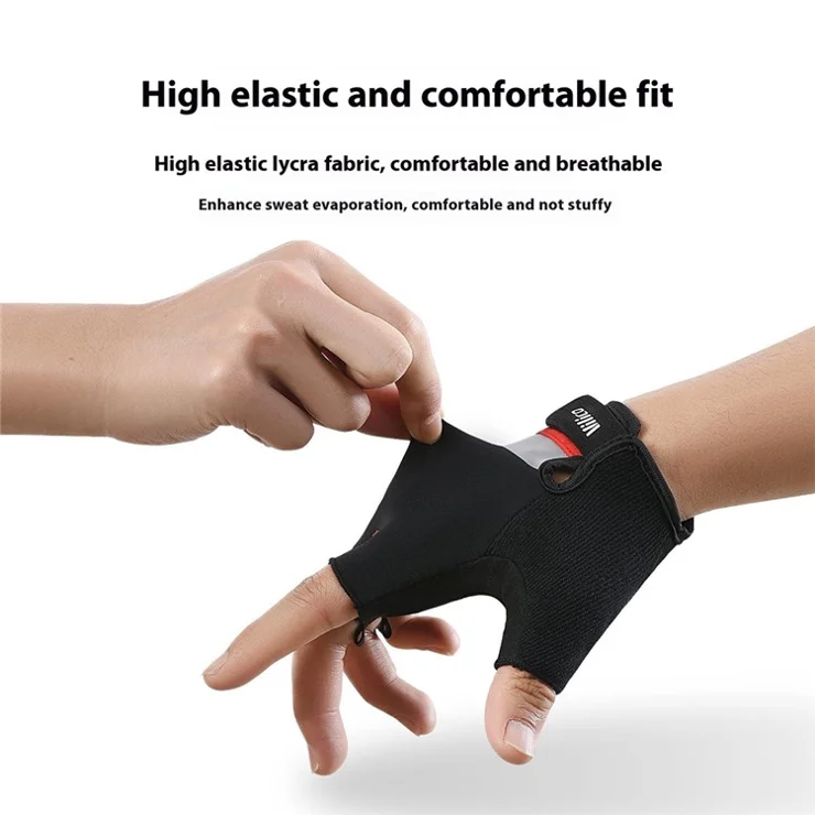 VILICO A0070 1 Pair Half Finger Cycling Gloves Microfiber Touch Screen Hand Gloves - Black / XL