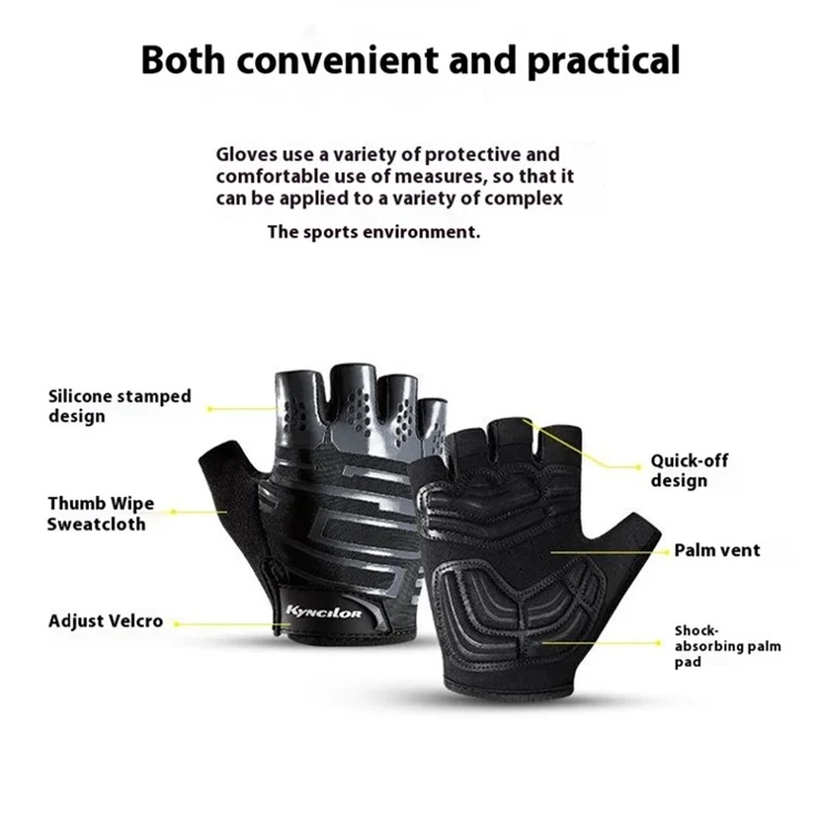KYNCILOR 1 Pair Men's Cycling Gloves Winter Half Finger Touch Screen Hand Glove for Sports - M