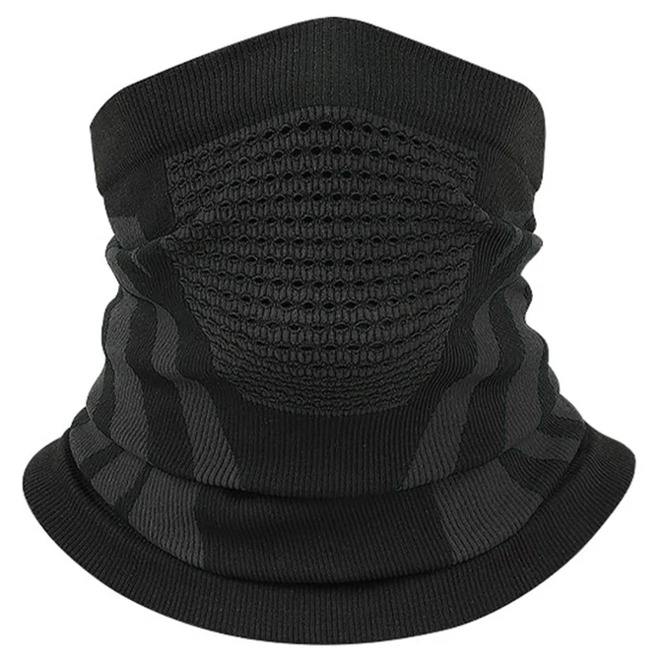 Autumn Winter Breathable Neck Gaiter for Outdoor Cycling Skiing Windproof Half Face Mask - Grey