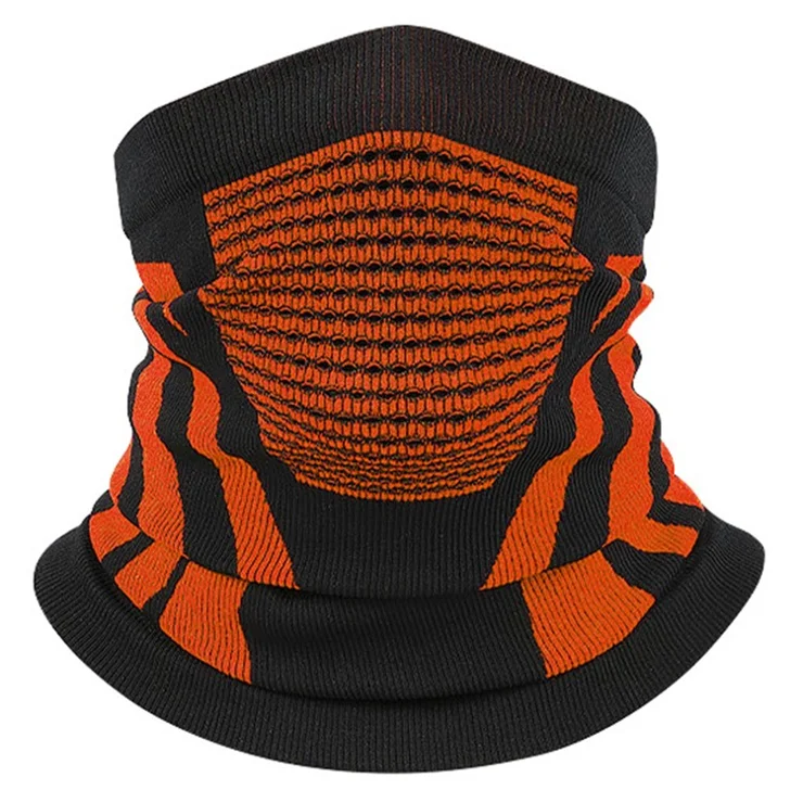 Autumn Winter Breathable Neck Gaiter for Outdoor Cycling Skiing Windproof Half Face Mask - Orange