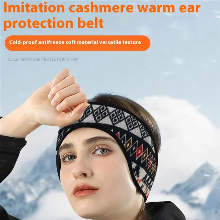 Outdoor Cycling Running Winter Imitation Cashmere Ear Warmer Headband for Men Women - Style 8