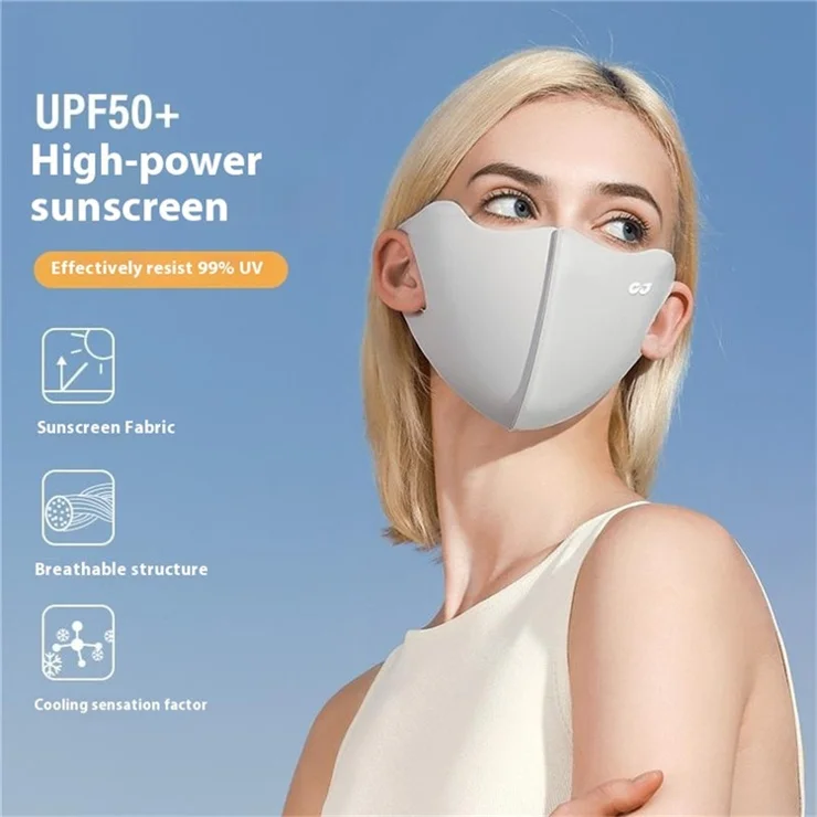 GOLOVEJOY XKZ62 Summer Cooling Sun Protection Face Mask Breathable 3D Full Face Cover for Outdoor - Dark Grey