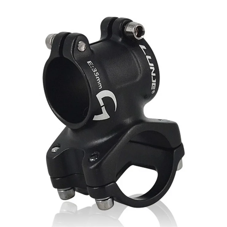 LUNJE XT-A135 Bike Stem Aluminum Alloy Wear-resistant Lightweight MTB Bicycle Handlebar Stem - Black/25.4x35mm