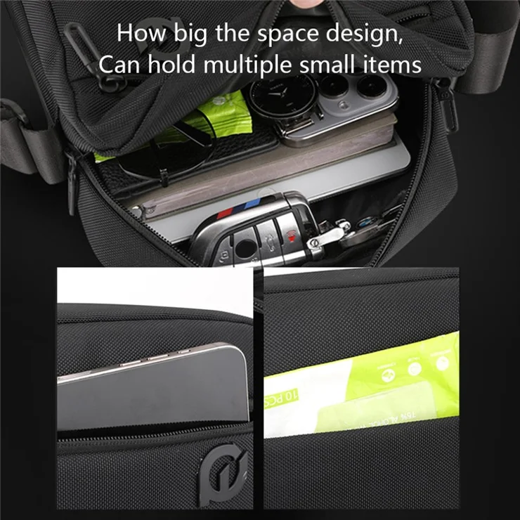 WEPOWER 2131 Crossbody Messenger Bag Nylon Waterproof Men Shoulder Bag, 23x8x28cm - Grey