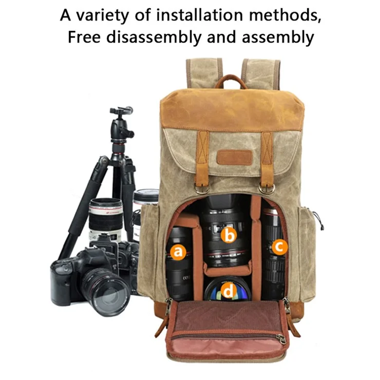 3102 Camera Backpack Hiking Camping Rucksack Laptop Bag Travel Bag - Dark Grey