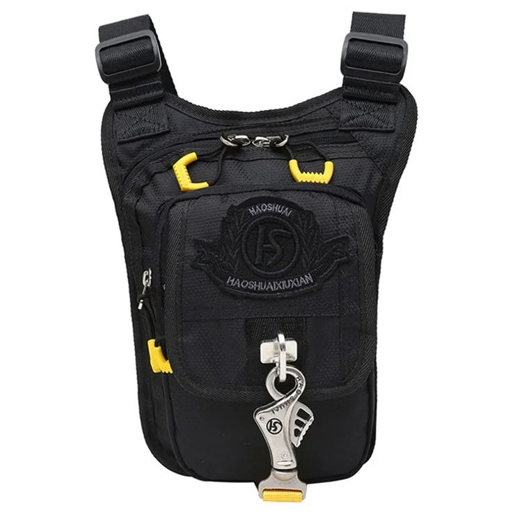 HAOSHUAI 367 Drop Leg Bag for Outdoor Mountaineering Cycling Waterproof Nylon Shoulder Bag - Black